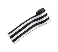Classical Black White Ribbon Strips Christmas Tree Decorations Gift Wrapping Supplies Crafting Materials Polyester Fabric Burlap Ribbon for Tree Trimming