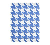 Classical Blue White Houndstooth Leather passport holder for travel for travel Vaccine Case Protector Cover Travel Passport Wallet for women Lightweight