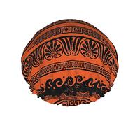 Classical Border Ornaments Waterproof Shower Cap,Elastic Bathing Hair Cap Environmental Protection Hair Bath Caps, Double WaterproofBathing Shower Hat
