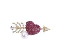 Classical Bowknot Heart Oval Shape Brooch Rhinestones Accent Stylish Accessory for Coats Jackets Special Occasion Rhinestones Bowknot Heart Oval Brooch