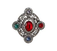 Classical Bowknot Heart Oval Shape Brooch Rhinestones Accent Stylish Accessory for Coats Jackets Special Occasion Rhinestones Bowknot Heart Oval Brooch