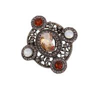 Classical Bowknot Heart Oval Shape Brooch Rhinestones Accent Stylish Accessory for Coats Jackets Special Occasion Rhinestones Bowknot Heart Oval Brooch
