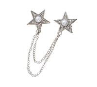Classical British Inspired Metal Star Lapel Pin Trendy Lapel Decoration Star Corsage for Suits Formal Wear Unique Shaped Badge