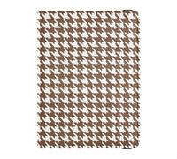 Classical Brown White Houndstooth Khaki Leather Passport Card Holder Cover Combo for travel Travel Documents Organizer Protector Passport Holder for men Lightweight