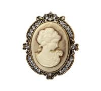 Classical Cameo Portrait Brooch Retro Filigree Design with Sturdy Alloy Women ' s Clothing Accessory for Gift Giving Vintage Cameo Brooch
