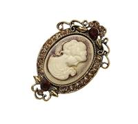 Classical Cameo Portrait Brooch Retro Filigree Design With Sturdy Alloy Women's Clothing Accessory For Gift Giving Vintage Party Prom Brooch