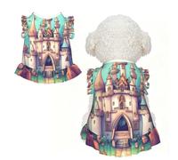 Classical castle M Pet Apparel for Small Dogs-Cute Summer Outfit for Puppy, Soft Breathable Pet Clothes for Cat
