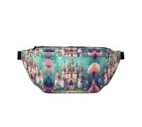 Classical Castle Running Waist Pack-No-Bounce Phone Holder for Gym, Waterproof Crossbody Bum Bag with Adjustable Strap