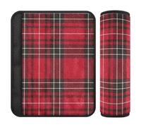 Classical Checkered Red Black 2 Pack Child seat Belt Strap Cover Stop seat Belt Cutting into Neck for Van funda para cinturón de carro