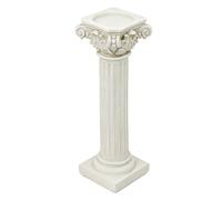 Classical Column Decor, Antique Resin Pillar Stand, Decorative Sculpture Display with Greco Style Design Detail, Elegant Figurine Stand Base, Wedding Event Party Decoration Piece for Table Setup