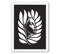Classical Crown Botanical Framed Wall Art Print A1 (84.1×59.4cm) White, Wall Decor for Living Room, Bedroom, Office & Home, Ready to Hang, Art Gift