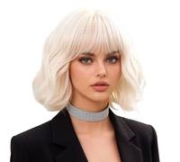 Classical Curly Wigs with Bangs Artificial Hair Full Head Covering Hairpiece Lightweight and Classical Curly Wigs with Bangs Artificial Hair Full Head Covering Hairpiece