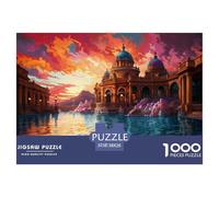 Classical Dome Architecture 1000 Piece Jigsaw Puzzle Adult Paper Puzzle Sunset Lake View Focus Booster Home Decoration Gift 38x26cm/1000pcs 38x26cm/1000pcs