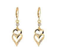 Classical Earrings Girls Silver Dainty Women Big Cubic Zirconia Ear Piercing Stud Earrings Nap Earrings (Gold, One Size)