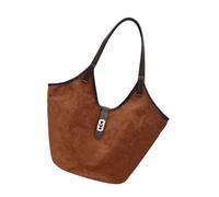 Classical Faux Suedes Leather Bucket Shoulder Bag for Women Winter Fall Large Handbag Purse for Work and Casual Outings Casual Work Bag