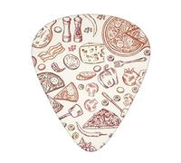 Classical Foods Pizza Vintage Unique Guitar Gift Guitar Picks For Bass Electric Acoustic Guitars (12 Count)