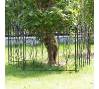 Classical Garden Decorative Fence 5 Panels 27" X 9.8Ft Steel
