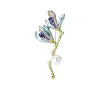Classical Gift Magnolia Blossom Brooch with Intricate Petal Detailing Alloy Materials for Suits Dresses Outfits Retro Floral Lapel Pin for Women