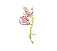 Classical Gift Magnolia Blossom Brooch with Intricate Petal Detailing Alloy Materials for Suits Dresses Outfits Retro Floral Lapel Pin for Women