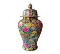 Classical Ginger Jar Floral Pattern Ceramic Vase Jars With Lid For Home Decor,Modern Dried Flower Decoration