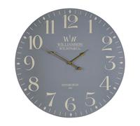 Classical Grey Wall Clock, MDF Analogue Clock With Bold White Numbers, 60cm Frame Mechanical-style Clock Premier Housewares Grey One Size