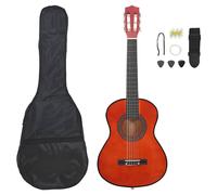 Classical Guitar 1/2 34" Dark Brown Basswood Beginner Starter Kit w/Tuner+Capos
