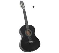 Classical Guitar 4/4 Black Basswood Nylon Strings Beginner Full-Size 39" scale.
