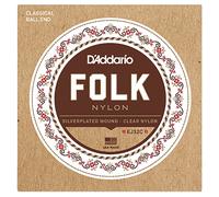 CLASSICAL GUITAR STRINGS D'ADDARIO EJ32C FOLK SILVER WOUND CLEAR NYLON BALL END