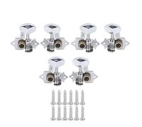 Classical Guitar Tuning Pegs, 6Pcs Machine Heads Tuner Set, Silver Alloy Handle with A3 Steel Plate and Copper Gear, 1:18 Gear Ratio for Ukulele and Guitar, Includes 12 Screws
