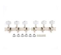 Classical Guitar Tuning Pegs, Guitar Tuner Machine Heads, 3 Chrome Plated String Tuners with Metal Buttons, Replacement for Old or Broken Guitar Parts, Distance Between Shafts 3.5c