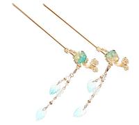 Classical Hair Fork,Retro Metal Chignon Pins, 2PCS Hairpin for Traditional Chinese Hair Stick Accessory Vintage Style Chopsticks Multi-functional for Women(Green)