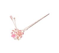 Classical Hair Fork,Retro Metal Chignon Pins, Ancient Chinese Hairpin Vintage Hair Stick Double Flower and Tassel Women's Fashion(Pink)