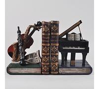 Classical Instruments Shelf Tidy Book Ends - Heavy Vintage Storage Retro Hipster Office Study Music CDs DVDs Piano