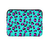 Classical Leopard Print Teal Padded Laptop Sleeve Protector Laptop Case Print Universal Men Computer Cover Office for Computer Pro 13 Inch Sleeve Large