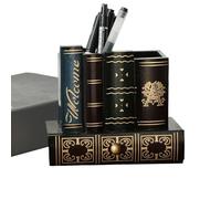 Classical Literature - Aesthetic Fake Tome Sorting Station, Manual Desk Arrangement Component, Handmade Wooden Frame, Antique Theme Writing Link