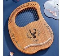 Classical Lyre Harp Instrument, Easy For Beginners To Learn Lap Harp, 16-string Lyre Instrument And Many Types Styles (Color : 19-String Boxed - Log Color)