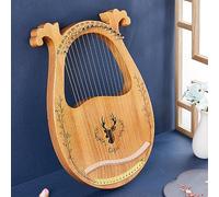 Classical Lyre Harp Instrument, Easy For Beginners To Learn Lap Harp, 16-string Lyre Instrument And Many Types Styles (Color : 16-Stringed - Deer Boxed - Log Color)