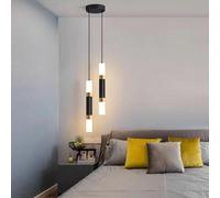 Classical Mid Century Black Gold Bar -NI Hanging 2 Light Up Down Kitchen Island Linear Ceiling Pendant Lamp Long Foyer,Chandelier