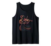 Classical Music Violin Abstract Violinist Silhouette Tank Top