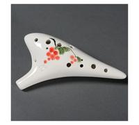 Classical Musical Instrument Ceramic Ocarina 12 Hole Kiln-fired Ceramic Alto C Painted Ocarina Flute(Style 4)