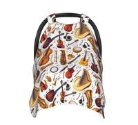 Classical Musical Instruments Print Baby Car Seat Covers, Breathable Nursing Cover Breastfeeding Cover, Stroller Covers, Multi-use Infant Carseat Canopy, Baby Boys Girls Newborn Essentials