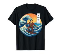 Classical Musician Mahler Ukiyo-e Surfing Katakana T-Shirt
