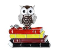 Classical Owl Literature Brooch Alloy for Women Men Retro Owl Coating Pin Knowledge Symbol Brooch Teacher Stylish Accessory