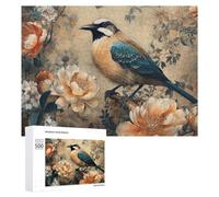 Classical Pattern Flowers Jigsaw Puzzle Challenging Fun Puzzle Wooden Jigsaw Puzzles for Adults Families 500 PCS