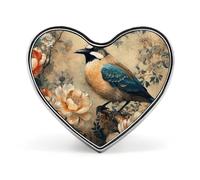 Classical Pattern Flowers Turkey Pumpkin Bird Lapel Pin - Heart Shape Brooch Pins for Men & Women Suit Accessories, 1" Lightweight Enamel Lapel Pins Buttons for Backpacks, Hats, Bags, Lanyards