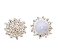 Classical Pearls Buttons Elegant Pearls Buckle Fade Resistant for Fashion Enthusiasts Craft Project Various Garment Decors Easy to Sewing Buttons for Coat and Dress