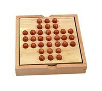 Classical Peg Solitaire Board Game and 33 Marbles for Teens Adults Kids