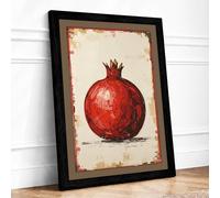 Classical Pomegranate Botanical Framed Wall Art Print A3 (42×29.7cm) Black, Wall Decor for Living Room, Bedroom, Office & Home, Ready to Hang, Art Gift
