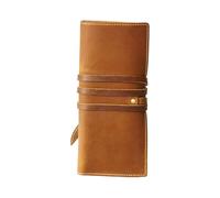 Classical PU Leather Stationery Pouches Rolls Up Pen Case Multipurpose Fold Over Flap Design School Writing Essential Pencil Bag Roll Writing Tool Case