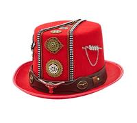 Classical Punk Rock Top Cap with Metal Gear and Zippered | Zippered Design PU Belt for Men Women Unisex Cosplay Theme Parties and Magicians Stage